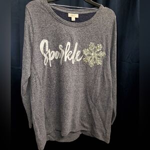 Style & Co. Charcoal Heathered Top